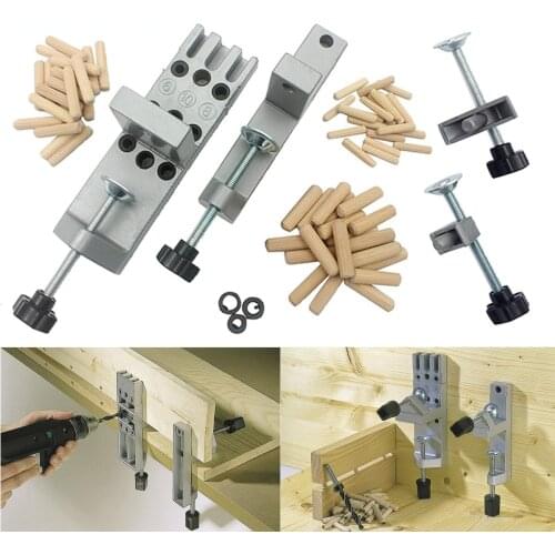 NEW Punch Positioner Dowelling Jig for Furniture Fast Connecting Woodworking Drilling Guide Kit Location Tools