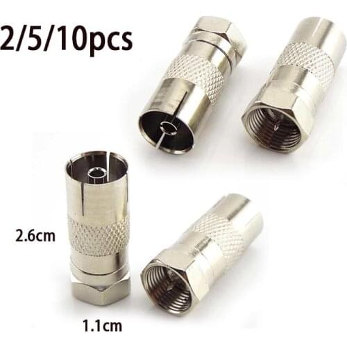 F Type Male Plug Connector Socket to RF Coax Adapter F Male to RF Converter For TV Aerial Female RF Coaxial F-Type Adapters