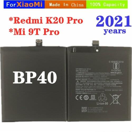 2021 4000mAh BP40 Large Capacity Replacement Battery For Xiaomi Redmi K20 Pro / Mi 9T Pro Lithium Polymer CellPhone Battery