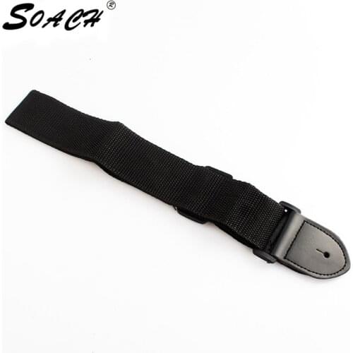 SOACH Adjustable black Nylon strap Durable Soft Classical Bass ukulele Guitar straps PU leather musical instrument accessories
