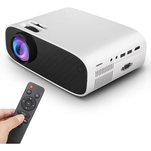 1080P LED Projector Support with Android 6.0 System Multiple Ports for Office Home Theater White/Black EU Plug (Android Version)