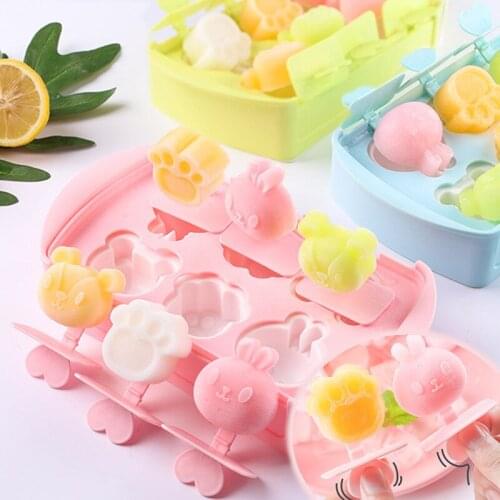 Creative cartoon DIY silicone popsicle mold popsicle ice cream ice cream mold ice tray ice hockey childrens popsicle box