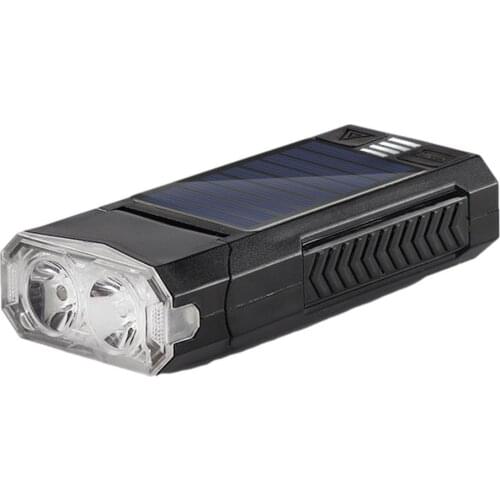 Bicycle Headlight With Speaker Solar Rechargeable Cycling Light Set Rainproof Flashlight Bike Light For Bike Accessories