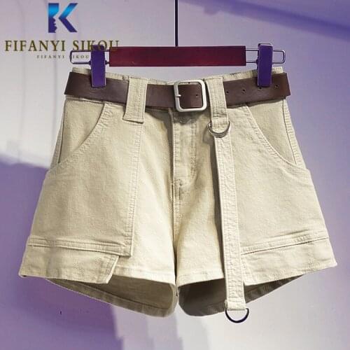 High quality Denim Shorts Women Loose Plus Size 5XL High waist Wide leg Short Pants Jeans Female Summer Jeans Shorts With Belt