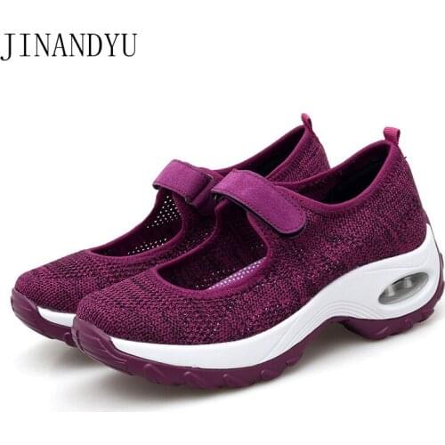 Platform Vulcanize Shoes New Hollow Out Mesh Chunky Women Shoes Casual Running Shoes for Middle-aged and Elderly Mothers Sneaker