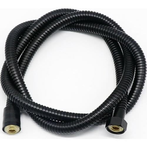1.5/2.0M Double Lock Matt Balck SUS 304 Black Pipe Fittings Explosion- Proof Bath Shower Tube Bathroom Flexible Shower Hose