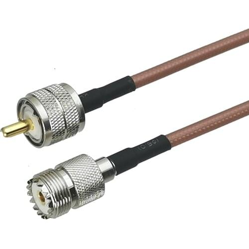1Pcs RG142 UHF PL259 Male Plug to UHF SO239 Female Jack Connector RF Coaxial Jumper Pigtail Cable For Radio Antenna 6inch~10M