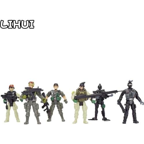 12Pcs/set American Soldiers Military Model Toy Heroic Soldier Modeling Movable Joints Toys for Boys Toys Gift for Children