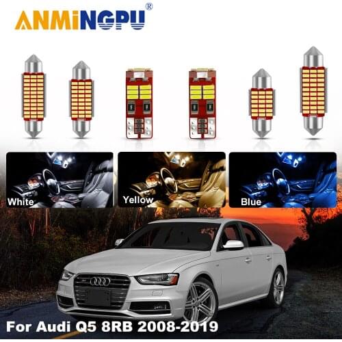 14Pcs Car Interior Lights Kit For Audi Q5 8RB 2008-2019 Canbus No Error LED Map Dome Trunk Lights Auto Lighting Accessories