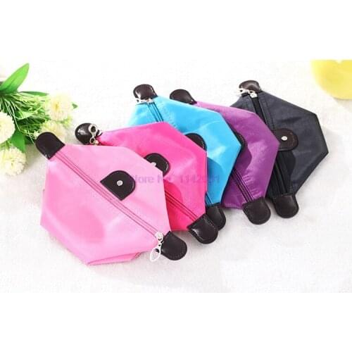 200pcs Cute dumplings makeup bag candy color folded dumplings storage bag waterproof wash bag Multifunctional Cosmetic bag