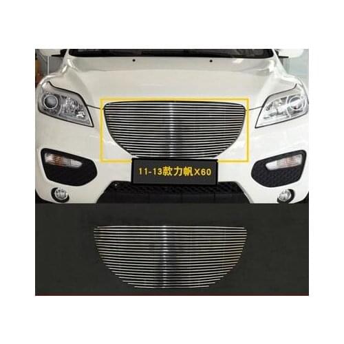 2011-2014 for Lifan X60 TOP Quality Stainless steel Car front bumper Mesh Grille Around Trim Racing Grills