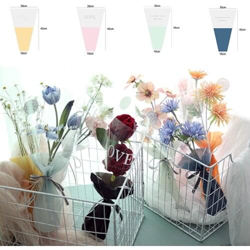30 Pcs/Batch Gift Packaging Bags Transparent Bouquet Bag Rose Bouquet Packaging Bag Flower Wrapping Paper Party Florist Supplies
