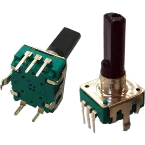 5pcs 360 Degree Rotary Encoder EC12 RE12 Audio Coding 5 Pin 24 Position With Push Button Switch Handle Length 12.5 20 15mm