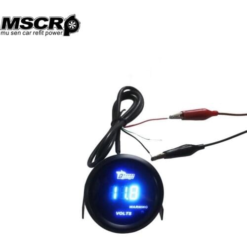 52mm Black Shell blue LED backLight Auto Car motorcycle 12V voltage meter Volt gauge Measurement range 8-18V MSCRP-YX01597