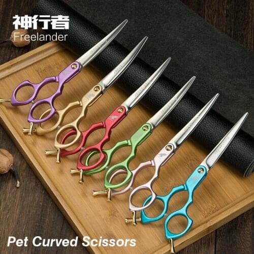 6.0\6.5inch Pet Grooming Scissors Curved Scissors Special Set Stainless Steel Type Model Number Total Length Blade Material Size