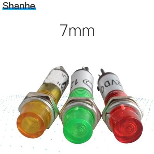 7MM Warning Pilot Light Indicator often work with push button switch