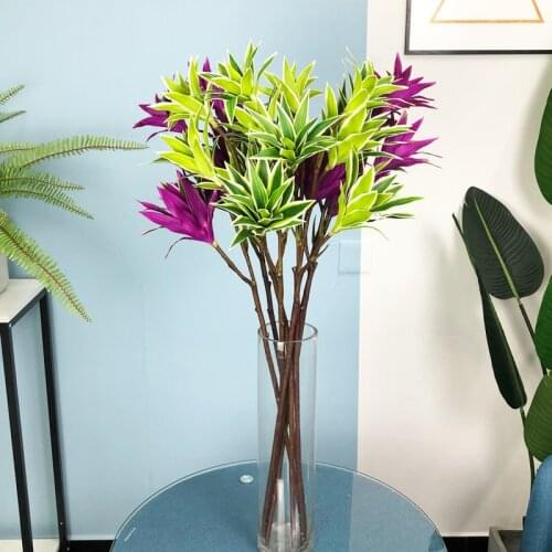 83cm Artificial Lily Plants Leaves Large Tropical Palm Tree Fake Bamboo Branch Jungle Green Plants for Potted Desk Home Decor
