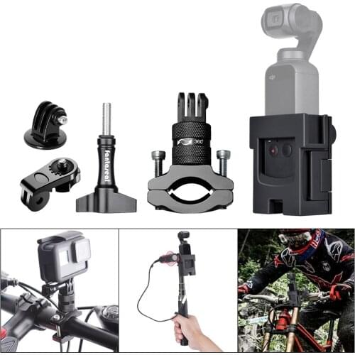 Aluminum 360 Roatary Bike Motorcycle Mount Holder for DJI OSMO Pocket Mount Bracket Bicycle Holder Mount For Gopro Action Camera