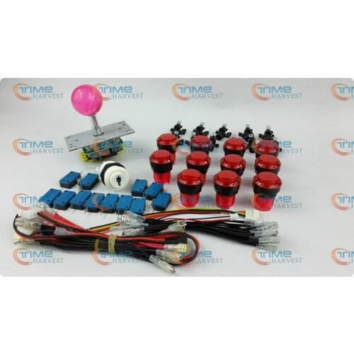 Arcade parts Bundles kit With Illuminated Joystick & buttons Microswitches American Player Button To Build Up Arcade Cab Machine