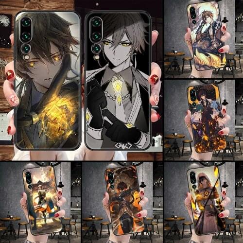 Zhong li Genshin impact Phone Case For Huawei P Mate P10 P20 P30 P40 10 20 Smart Z Pro Lite black fashion waterproof pretty