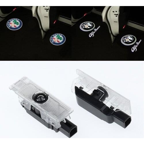 For Alfa-Romeo 159 Car Door Welcome Light Led Laser Projector For Alfa Romeo Giulietta Giulia 147 156 Mito Stelvio Brera Spider