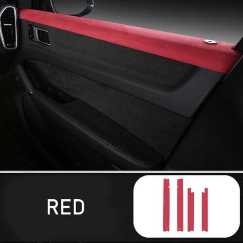 DNHFC Suede Leather top Car door Stickers leather For Porsche Cayenne 2018 2019 Car Accessories