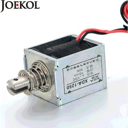 JK-1253 DC 12V or 24V push-pull Type Open Frame Linear DC Solenoid Electromagnet Suction 42N 10mm Holding