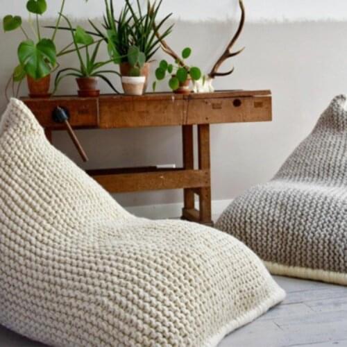 INS Nordic-Style Hand-Woven Bean Bag Tatami European Style Childrens Room Decoration Single Sofa