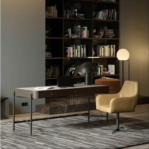 Desk Saddle Leather Desk Simple Modern Home Computer Desk Nordic Study Writing Desk