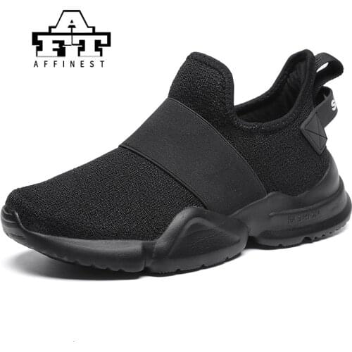 Running Shoes Women Breathable Mesh Slip-on Sport Shoes Lightweight Non-slip Sneakers Outdoor Gym Trainers Shoe Black Big Size42