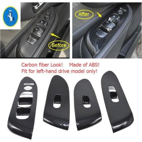 Yimaautotrims Door Armrest Window Lift Button Panel Cover Trim Fit For Nissan Murano 2015 2016 2017 2018 ABS Interior Refit Kit