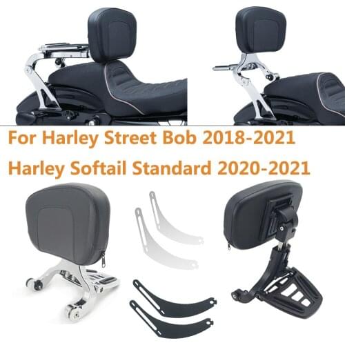 Motorcycle Multi Purpose Driver Passenger Backrest with Folding Luggage Rack For Harley model Street Bob 2018-2020