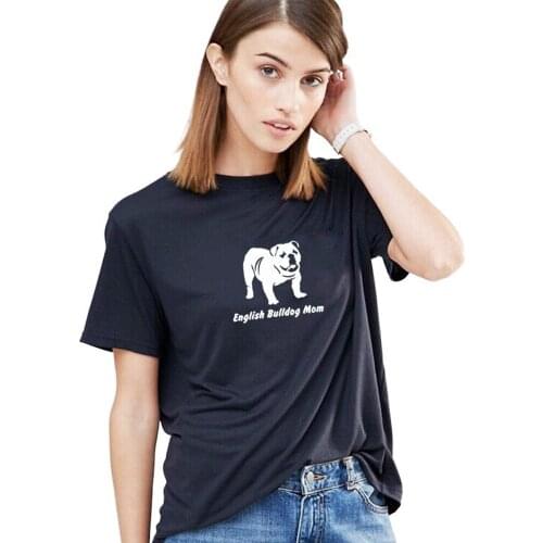New 2020 English Bulldog Mom print womens clothing cotton t shirt for girl friend dog lover casual Graphic Tees summer tops
