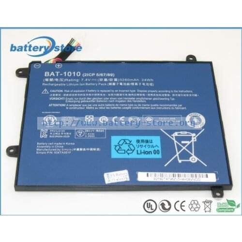 New Genuine laptop batteries for BAT-1010,BAT1010,Iconia Tab A500,2ICP5/67/90,934TA001F,Tab A500-10S64A,7.4V,2 cell