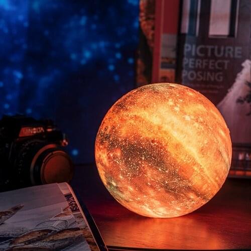 New Creative 3D Printed Painted Moon Light Starry Sky Moon Light Led Charging Night Night Light Lamp Table Lamp Gift Home Decor