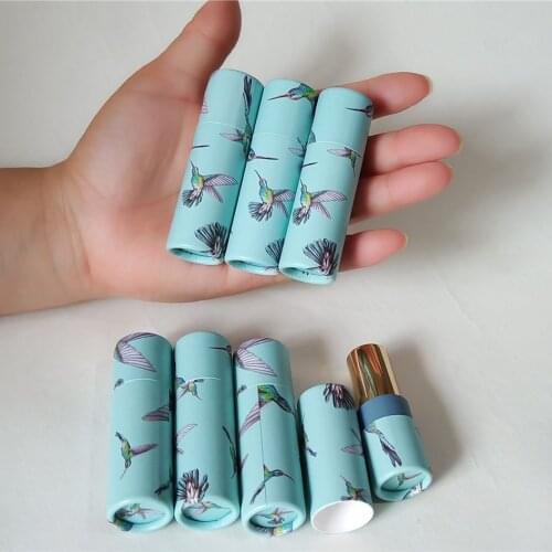 Wholesale Paper Lipstick Tube Elegant Lip Balm Container Empty Lipstick Shell Hummingbird Design Lip Cosmetics Makeup Tool