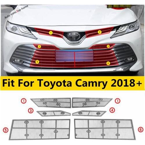 Yimaautotrims Front Head Grille Insert Net Insect Screening Mesh Cover Trim For Toyota Camry 2018 2019 2020 2021 Protection Kit