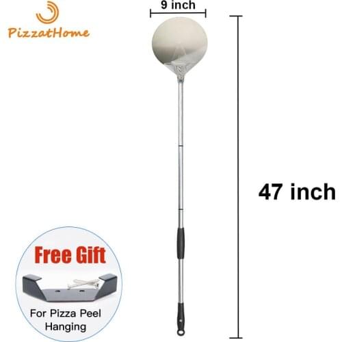 PizzAtHome 47 Inch Removable Turning Peel Round Pizza Turning Shovel Stainless Steel Turning Pizza Peel Paddle Long Pizza Tool