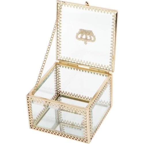 Clear Makeup Organizer Square Case Display Flowers Holder for Earring Travel Men