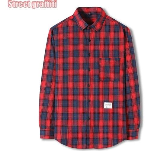 2021 Mens Fashion Spring Plaid Casual Flannel Shirts Men Long Sleeve Soft Comfort Slim Fit Styles plaid shirt oversized men