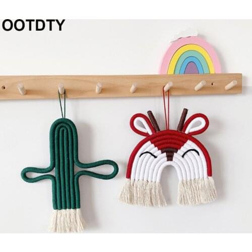 Hand-Woven Rainbow Tapestry Ornaments Wall Tassel Hanging Pendant Kids Room Home Art Decoration