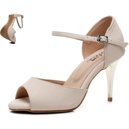 Women Genuine Leather Latin Dance Shoes For Woman Soft Bottom Bachata Salsa Dancing Shoes For Girls Practice Dance Sandals