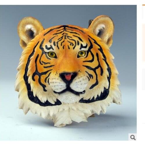 Resin art bar cafe Lion Tiger Tiger head window Wolf wave Hang animal heads wall Household display decoration statues Home