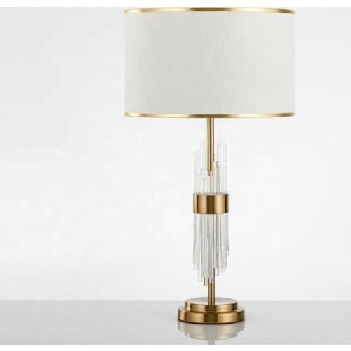 Modern Crystal Table Lamp American Luxury Night Table Lamp For Living Room Bedroom Study Decor Light Home E27 Bedside Table Lamp