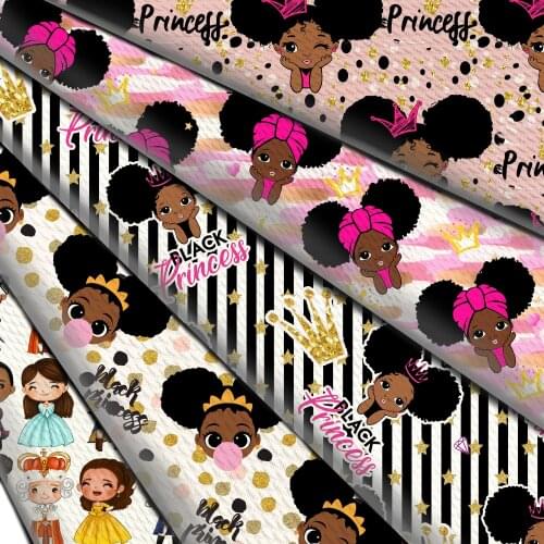 Girls Princess Print Bullet Fabric Textured Liverpool 4 Way Stretch Spandex Knit Fabric For Baby HeadWrap Bummies