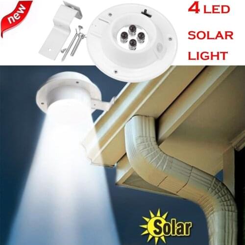 4LED Solar Power Light Outdoor Gutter Light Garden Wall Fence Gutter Outdoor Garden Yard Roof Security Lamp Home Decor 12x6cm