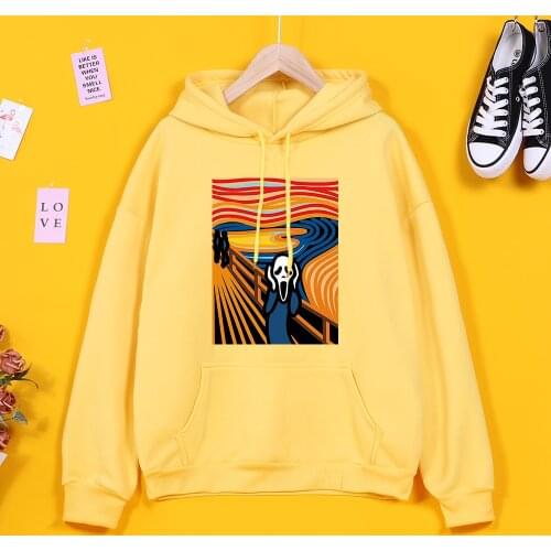 Hoody Retro Oil Painting Womens Hoodie Harajuku Fashion Womens Casual Sweatshirts 2021 Aesthetics Streetwear Loose Clothes