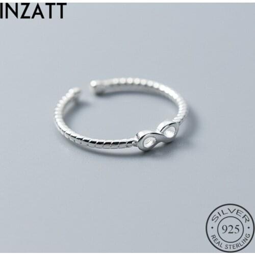 INZATT Real 925 Sterling Silver Number Eight Geometric Ring For Women Party Infinite Symbol Punk Fine Jewelry Minimalist Gift