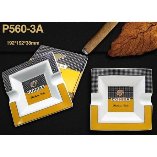 1pcs Ceramic cigars luxury ashtray gold for car cohiba Smoke Dish ash tray Gift Packaging port cuban spain accessories