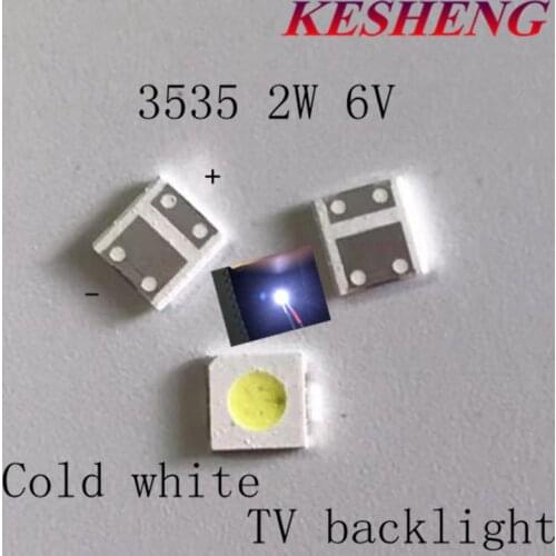 50-100pcs SHARP High Power LED LED Backlight 2W 3535 3V 6V Cool white 135LM TV Application free shipping